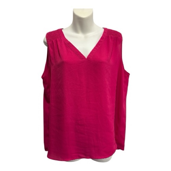 Chaus Tops - Chaus Vibrant Pink Blouse size large sleeveless